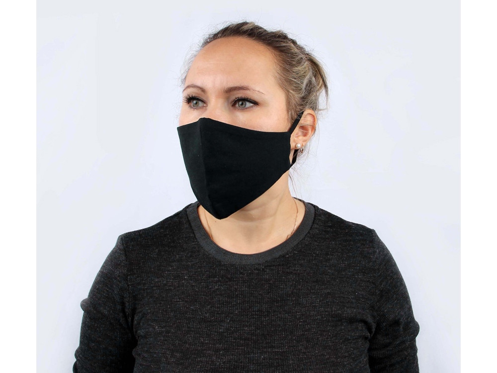 Хлопковая защитная маска для лица многоразовая анатомической формы без шва - фото 4 - id-p215149152