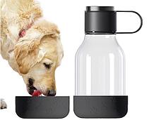 Бутылка для воды 2-в-1 Dog Bowl Bottle со съемной миской для питомцев, 1500 мл, черный, фото 3