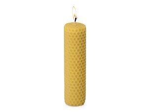 Свеча из вощины 3,5 х 12,5 см с деревянным ярлыком, желтый, фото 2