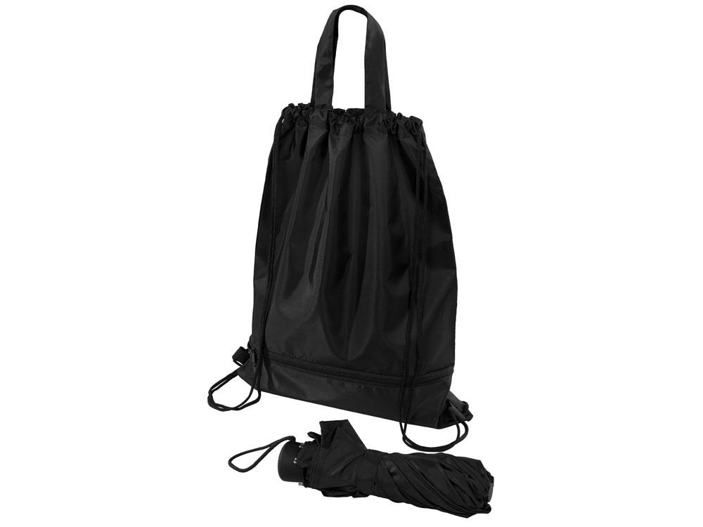 Зонт Picau из переработанного пластика в сумочке, черный - фото 9 - id-p215152110