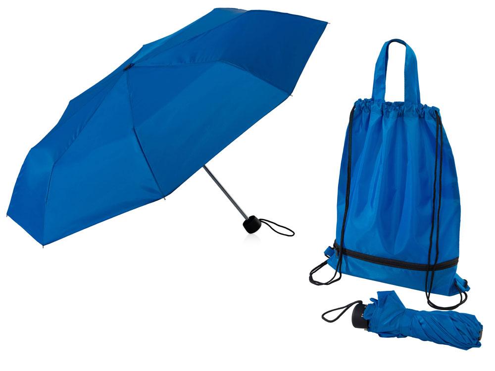 Зонт Picau из переработанного пластика в сумочке, синий - фото 1 - id-p215152112