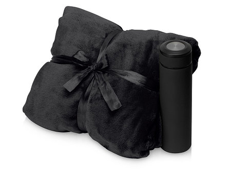 Подарочный набор с пледом, термосом Cozy hygge, черный, фото 2
