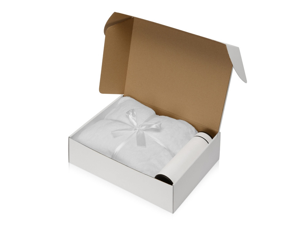 Подарочный набор с пледом, термосом Cozy hygge, белый - фото 2 - id-p215149182