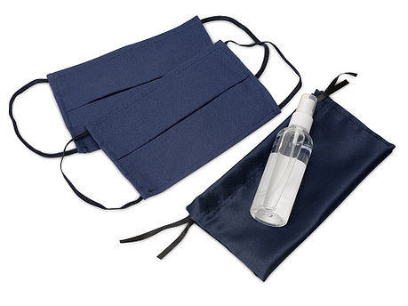 Набор средств индивидуальной защиты в сатиновом мешочке Protect Plus, синий, фото 2