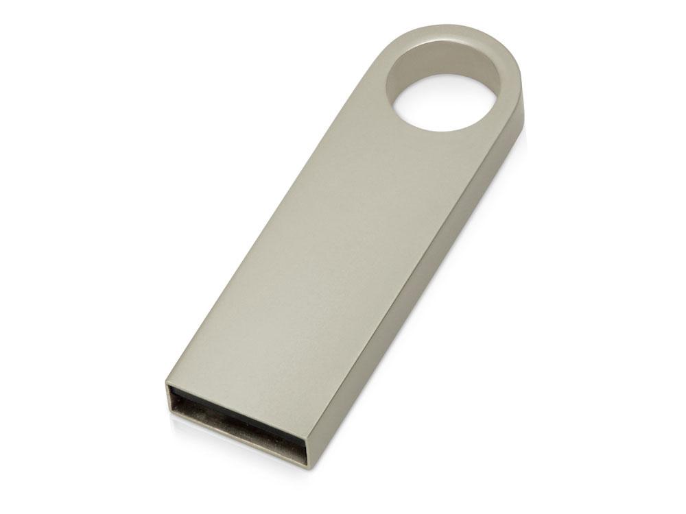 USB 2.0-флешка на 16 Гб с мини чипом и круглым отверстием, серебристый - фото 1 - id-p215152151
