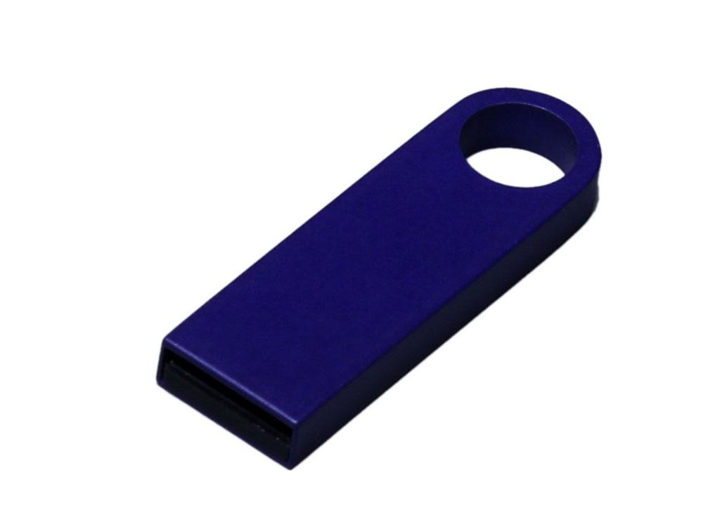 USB 2.0-флешка на 8 Гб с мини чипом и круглым отверстием, синий - фото 1 - id-p215152153