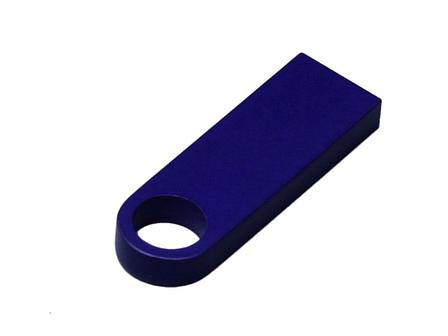 USB 2.0-флешка на 8 Гб с мини чипом и круглым отверстием, синий, фото 2