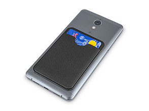 Чехол-картхолдер Favor на клеевой основе на телефон для пластиковых карт и и карт доступа, черный, фото 3