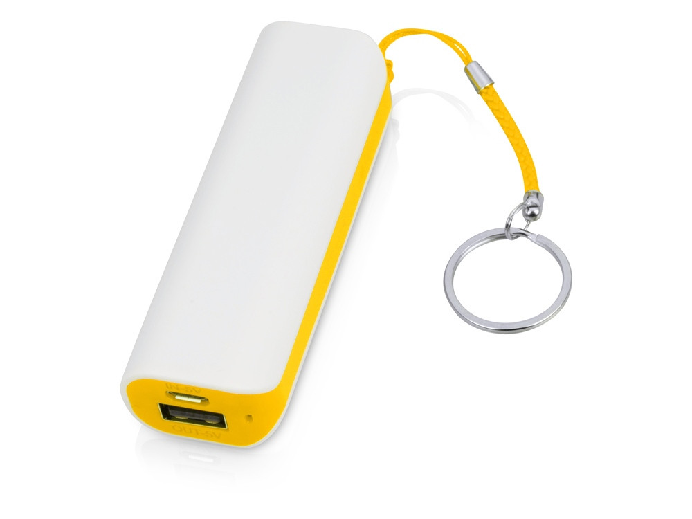 Портативное зарядное устройство (power bank) Basis, 2000 mAh, белый/желтый - фото 1 - id-p215146333