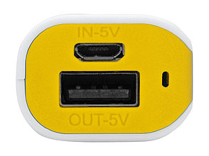 Портативное зарядное устройство (power bank) Basis, 2000 mAh, белый/желтый, фото 2