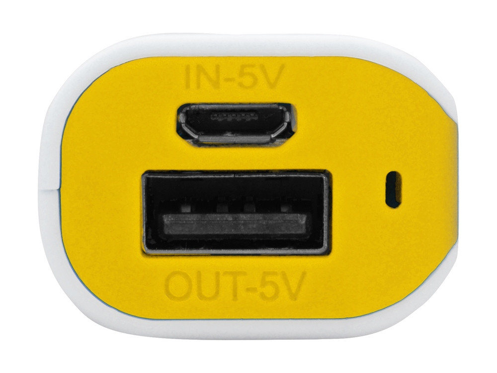 Портативное зарядное устройство (power bank) Basis, 2000 mAh, белый/желтый - фото 3 - id-p215146333