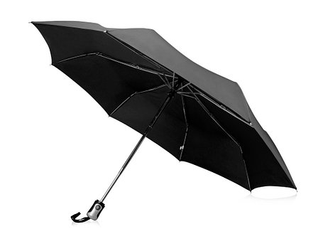 Зонт Alex трехсекционный автоматический 21,5, черный, фото 2