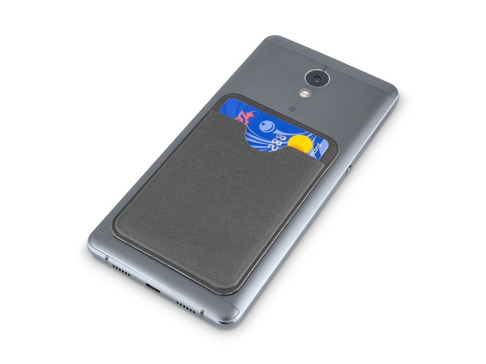 Чехол-картхолдер Favor на клеевой основе на телефон для пластиковых карт и и карт доступа, серый - фото 4 - id-p215152181