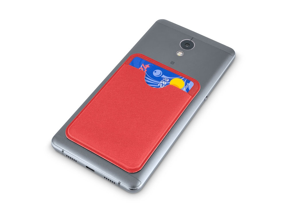 Чехол-картхолдер Favor на клеевой основе на телефон для пластиковых карт и и карт доступа, красный - фото 4 - id-p215152182