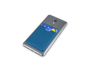 Чехол-картхолдер Favor на клеевой основе на телефон для пластиковых карт и и карт доступа, синий, фото 3