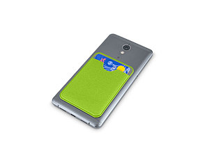 Чехол-картхолдер Favor на клеевой основе на телефон для пластиковых карт и и карт доступа, зеленый, фото 3