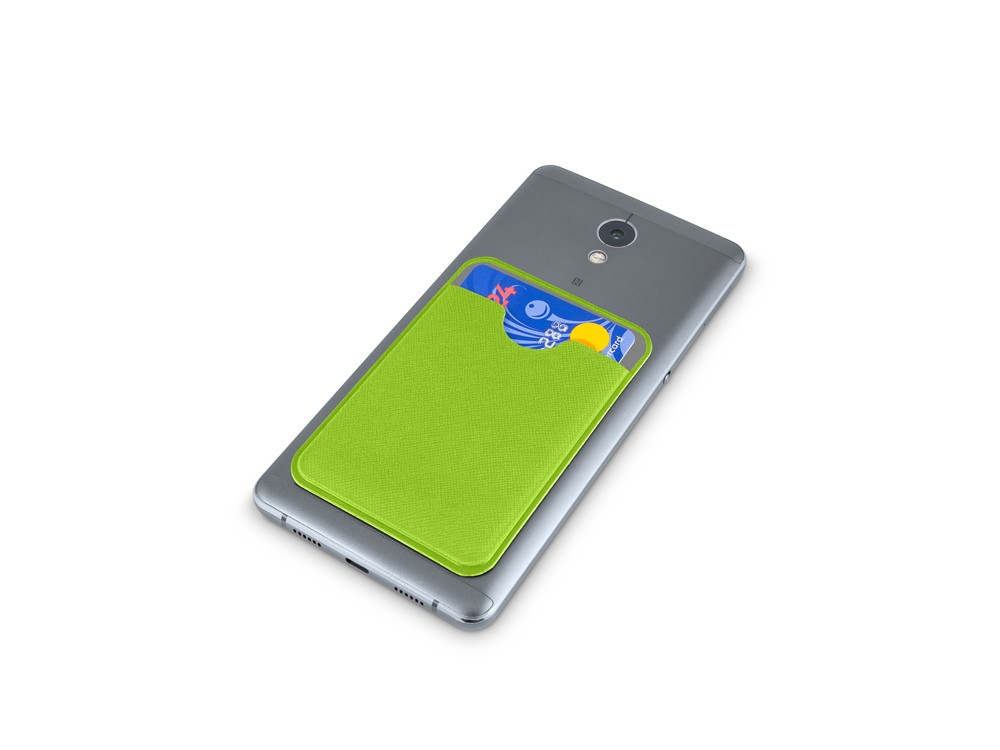Чехол-картхолдер Favor на клеевой основе на телефон для пластиковых карт и и карт доступа, зеленый - фото 4 - id-p215152185