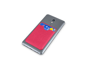 Чехол-картхолдер Favor на клеевой основе на телефон для пластиковых карт и и карт доступа, фуксия, фото 3