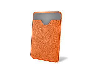 Чехол-картхолдер Favor на клеевой основе на телефон для пластиковых карт и и карт доступа, оранжевый, фото 2