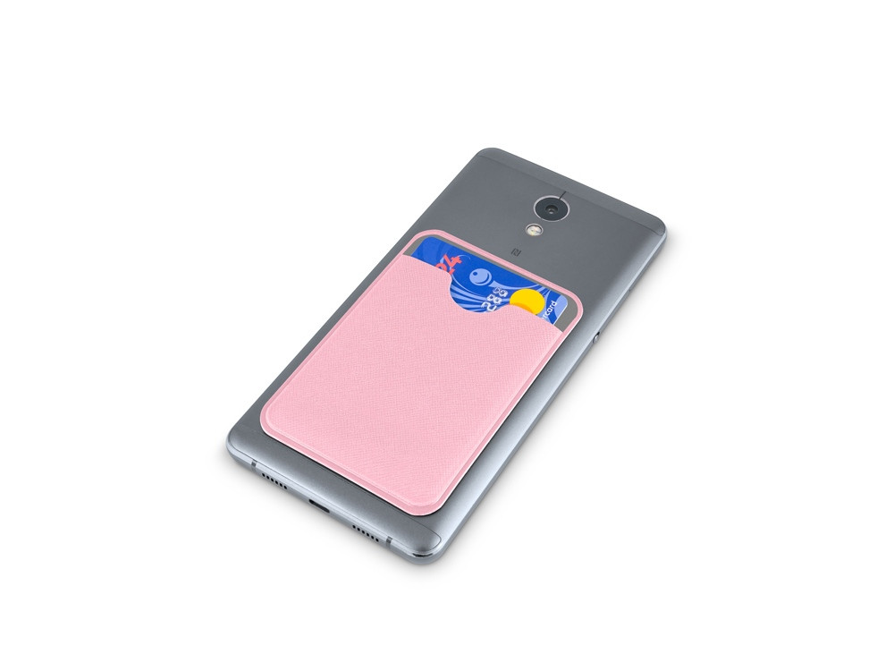 Чехол-картхолдер Favor на клеевой основе на телефон для пластиковых карт и и карт доступа, розовый - фото 4 - id-p215152188