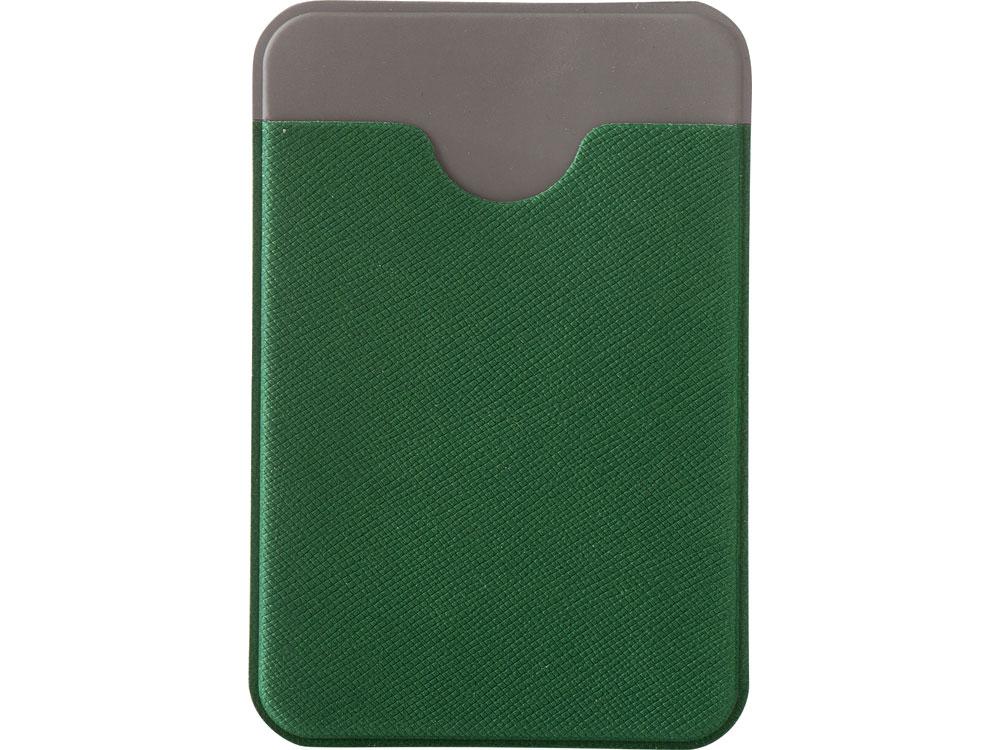 Чехол-картхолдер Favor на клеевой основе на телефон для пластиковых карт и и карт доступа, темно-зеленый - фото 2 - id-p215152189