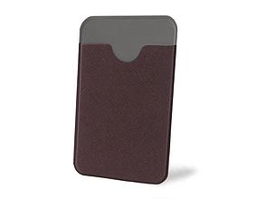 Чехол-картхолдер Favor на клеевой основе на телефон для пластиковых карт и и карт доступа, коричневый, фото 2