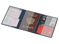 Обложка на магнитах для автодокументов и паспорта Favor, синяя, фото 2
