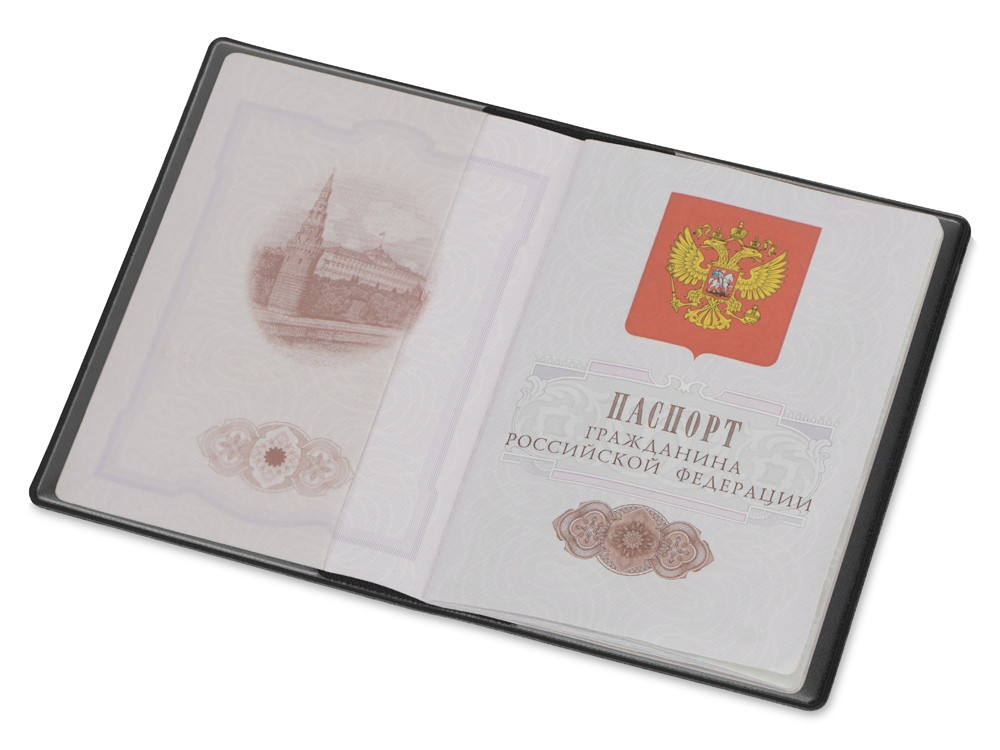 Классическая обложка для паспорта Favor, черная - фото 2 - id-p215152229