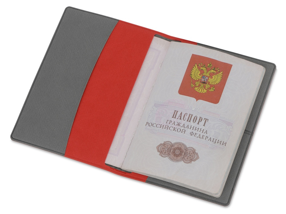 Обложка для паспорта с RFID защитой отделений для пластиковых карт Favor, красная/серая - фото 2 - id-p215152235