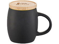 Керамическая чашка Hearth с деревянной крышкой-костером, черный/лайм, фото 3