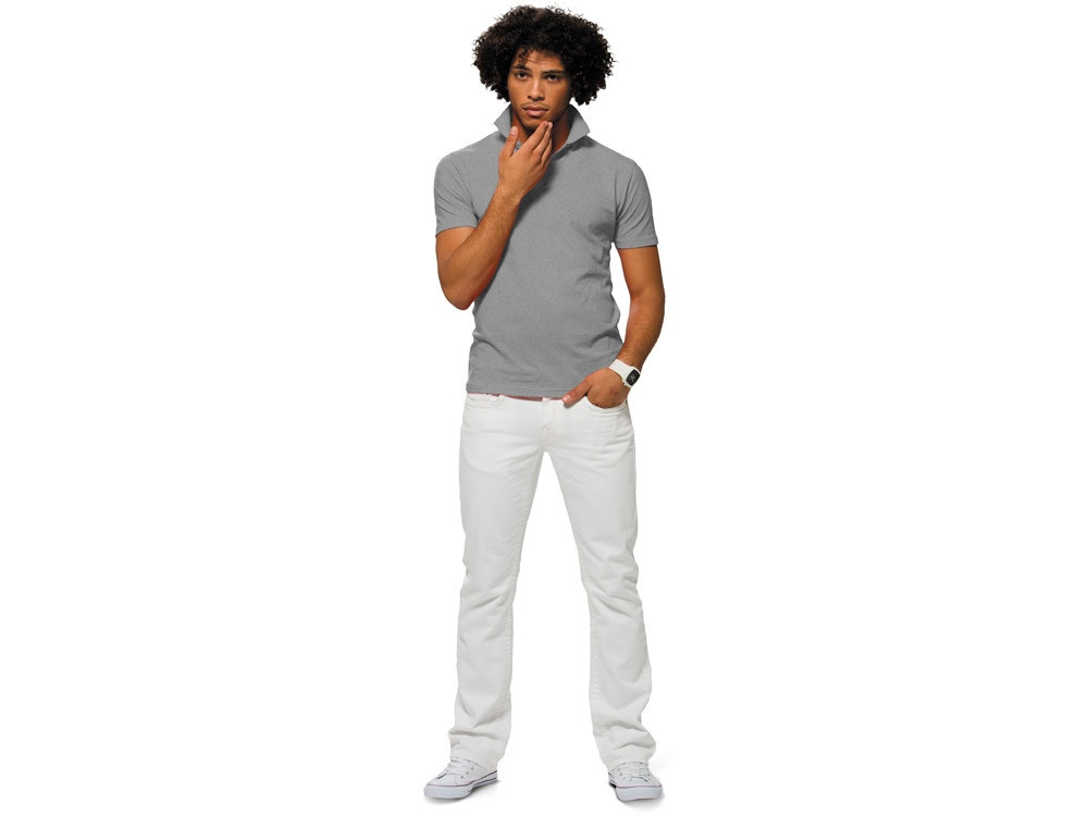 Рубашка поло First 2.0 мужская, серый меланж - фото 4 - id-p215149292