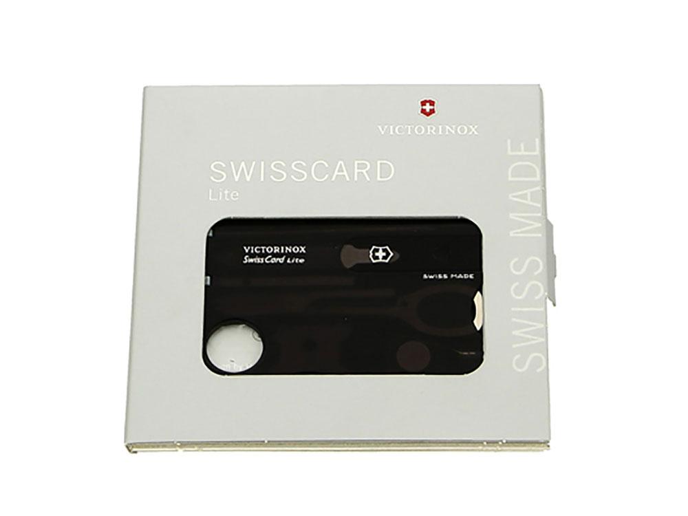 Швейцарская карточка VICTORINOX SwissCard Lite, 13 функций, полупрозрачная чёрная - фото 2 - id-p215149312