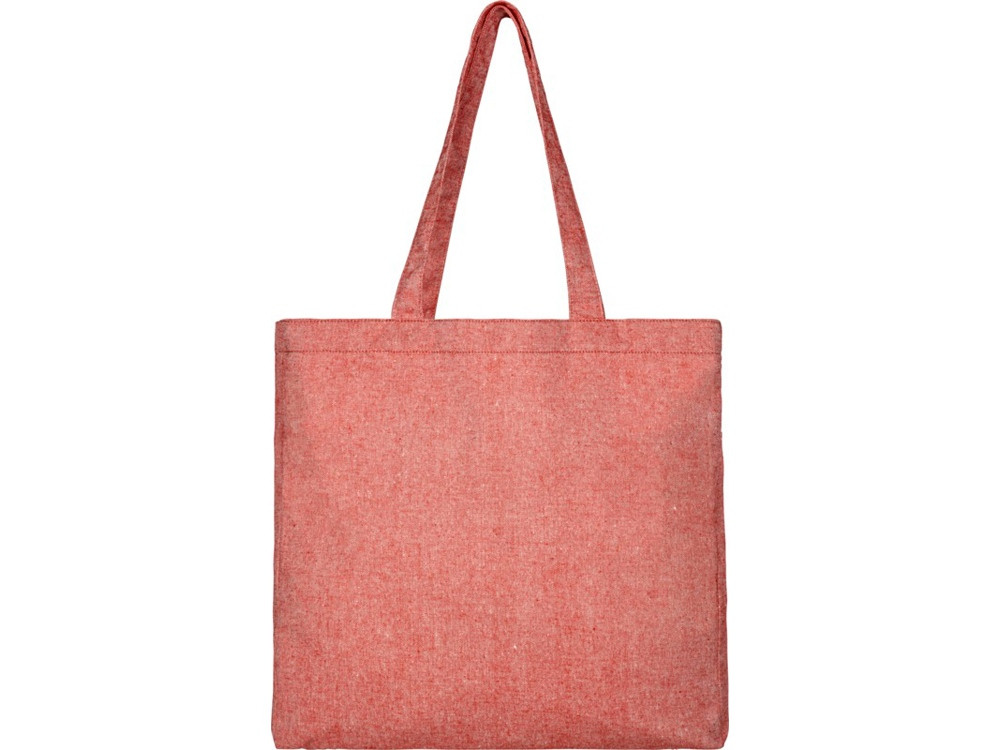Эко-сумка Pheebs с клинчиком, изготовленая из переработанного хлопка, плотность 210 г/м2, красный меланж - фото 2 - id-p215149333