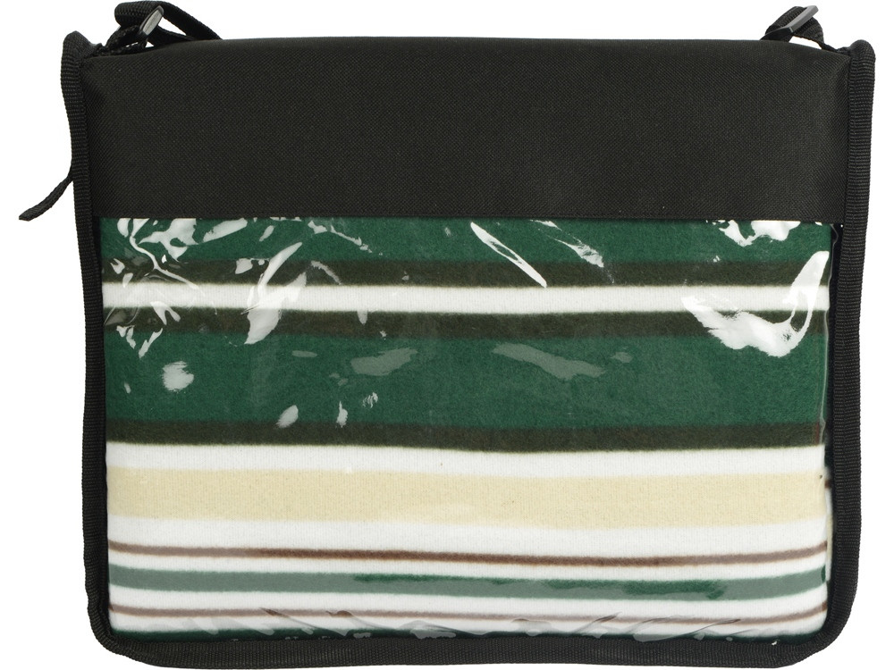 Плед в полоску в сумке Junket, зеленый - фото 4 - id-p215148415
