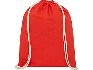 Рюкзак со шнурком Oregon хлопка плотностью 140 г/м2, красный, фото 2