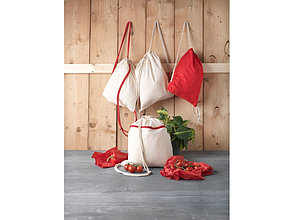 Рюкзак со шнурком Oregon хлопка плотностью 140 г/м2, красный, фото 2