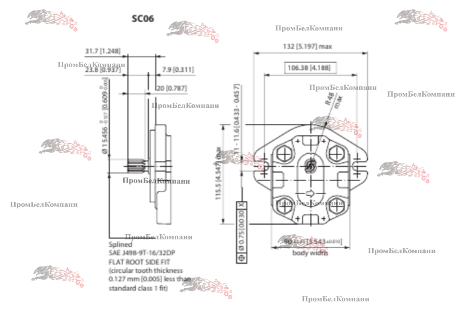 Гидронасос шестеренный Sauer Danfoss SNP2/11D SC06 RWG-G для комбайна Claas Lexion 560 - фото 2 - id-p215181227