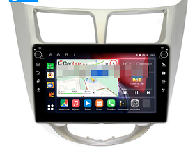 Штатная магнитола Canbox  для Hyundai Solaris, Accent IV 2010-2017 (серебро) на Android 10 (4G