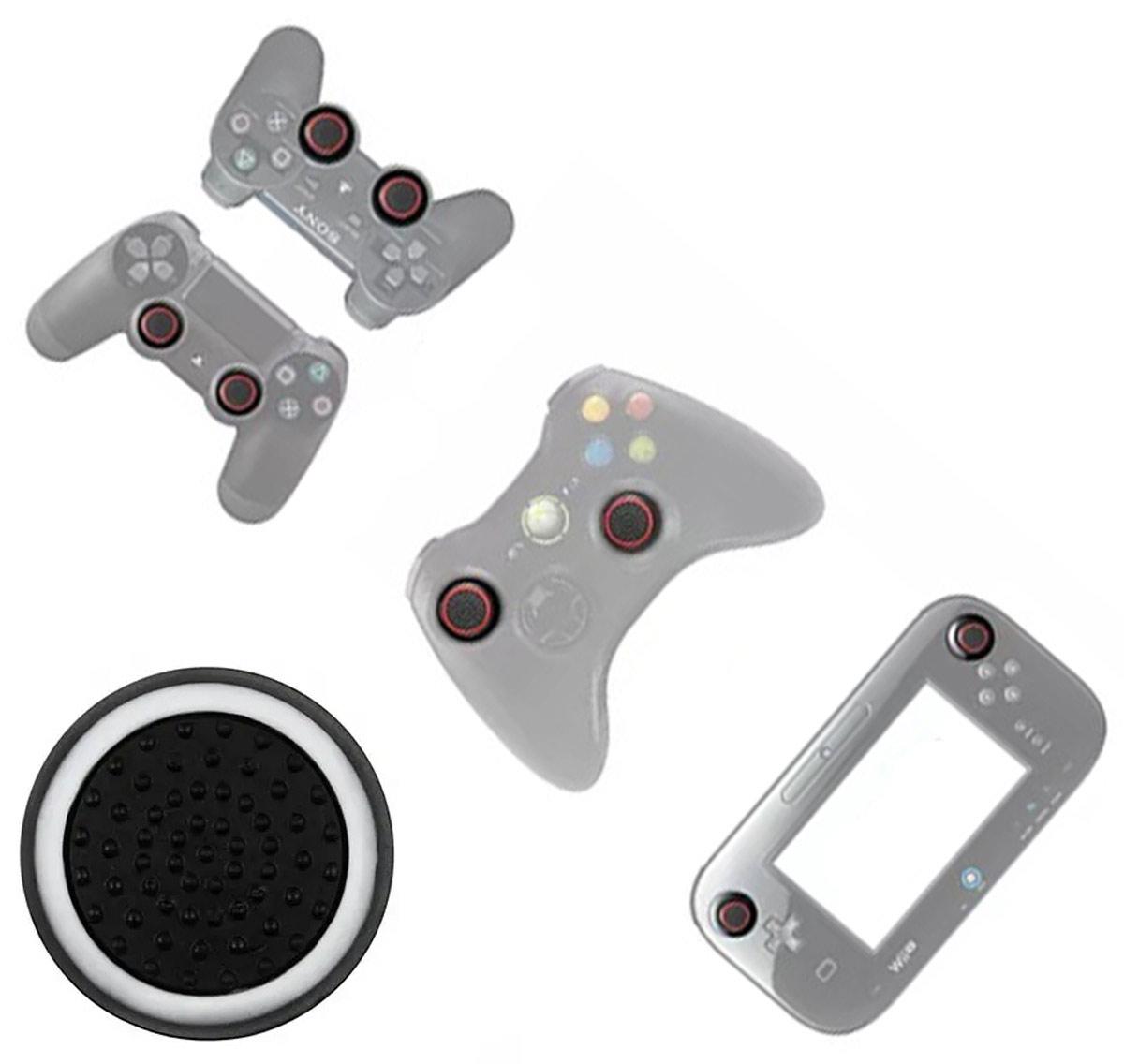 Силиконовые накладки на кнопки геймпадов бело-черные SiPL - фото 4 - id-p215192438