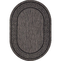 Ковёр овальный Vegas S002, размер 200x290 см, цвет d.gray-black