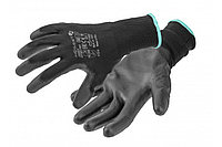 HOEGERT Перчатки рабочие с полиуретановым покрытием черные (12 пар в упаковке) 10 EAST - HT5K757-10-W