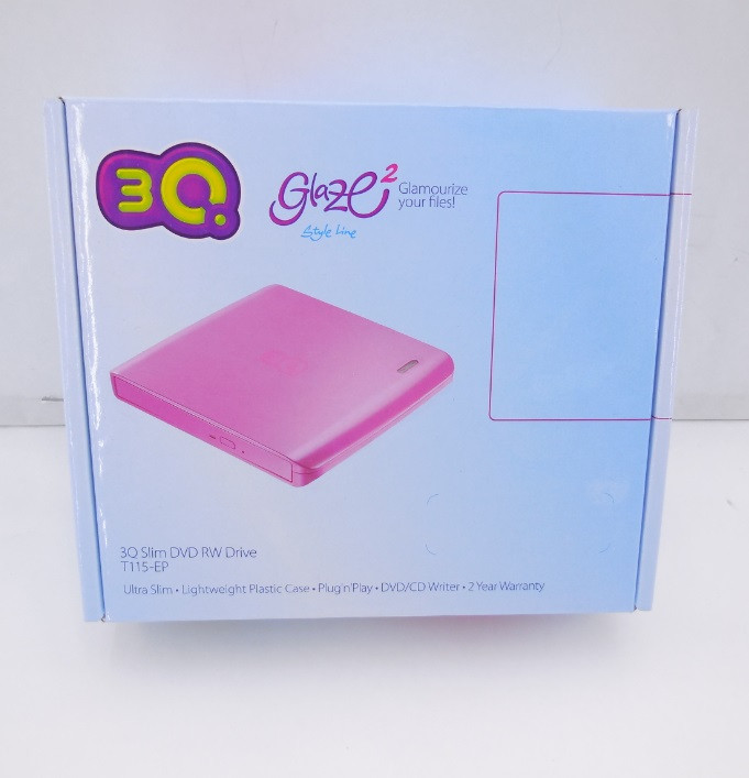 Внешний оптический накопитель CD привод 3Q Slim DVD RW Drive T115-EP (USB 2.0, розовый) - фото 2 - id-p215230362