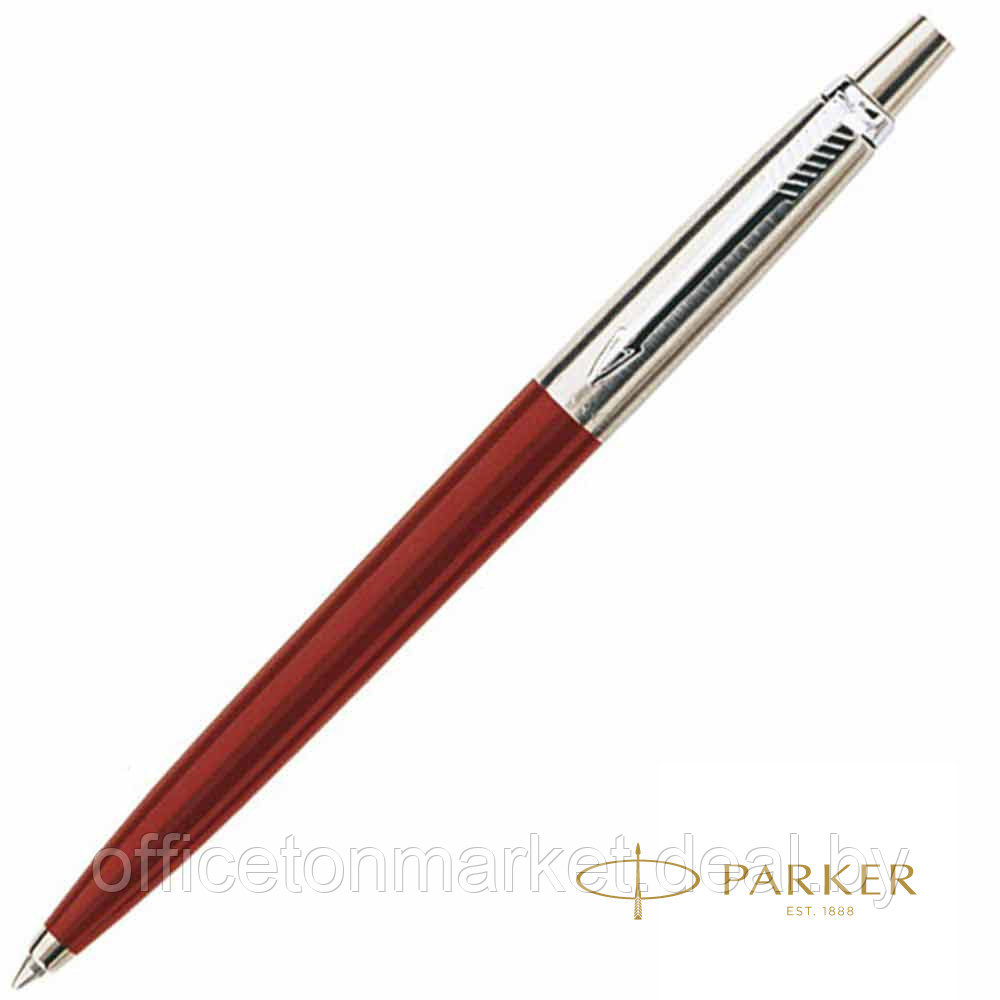 Ручка шариковая автоматическая "Parker Jotter Kensington Red CT", 0.7 мм, красный, серебристый, стерж. синий - фото 1 - id-p215230469