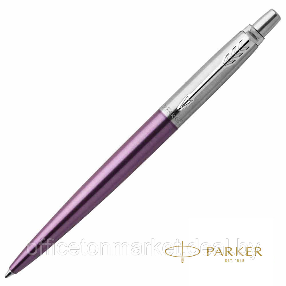 Ручка шариковая автоматическая Parker "Jotter Core K63 Victoria Violet CT", 1.0 мм, фиолетовый, серебристый, - фото 1 - id-p215230475