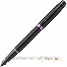 Ручка перьевая Parker "IM Vibrant Rings F315", M, черный, фиолетовый, патрон синий