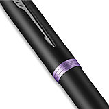 Ручка перьевая Parker "IM Vibrant Rings F315", M, черный, фиолетовый, патрон синий, фото 6