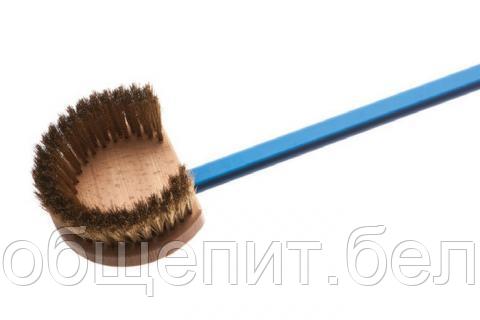 Щетка для печи 120 см. 14*17 см. поворотная, с медной щетиной h=5 см, круг, ручка нерж. GiMetal /1/
