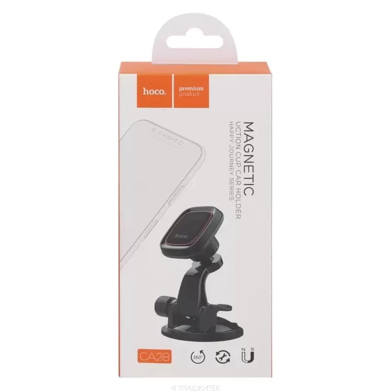 Автомобильный держатель для телефона CA28 Happy journey series suction cup magnetic car holder черный - фото 3 - id-p215244738