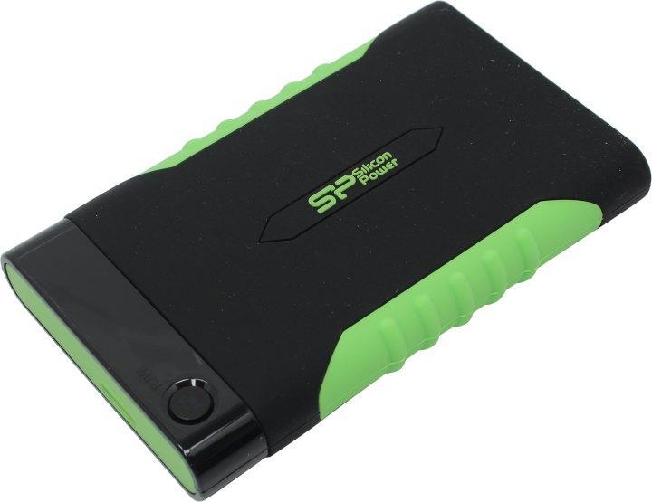 Накопитель Silicon Power SP020TBPHDA15S3K Armor A15 Black-Green USB3.1 Portable 2.5" HDD 2Tb EXT (RTL) - фото 1 - id-p212721977