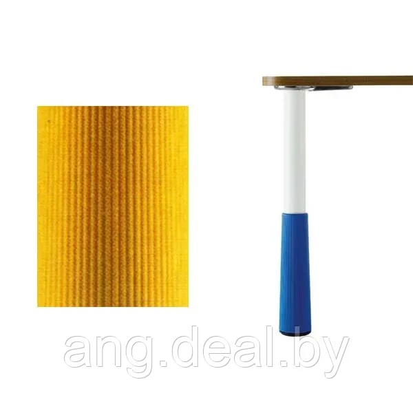 Нога d.50 Н580 для стола KINDER, цвет белый RAL9003 + жёлтый, комплект 4 штуки